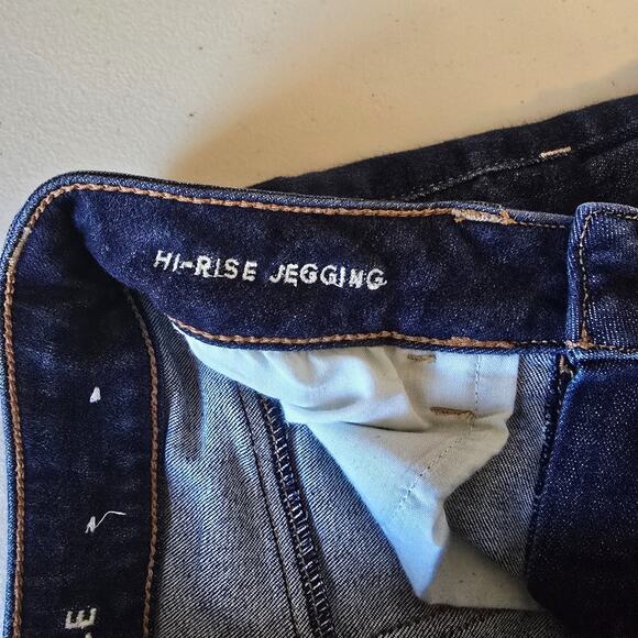 American Eagle Jegging Women's 4 Short Blue Dark Wash Next Level Stretch Hi-Rise - Picture 5 of 16